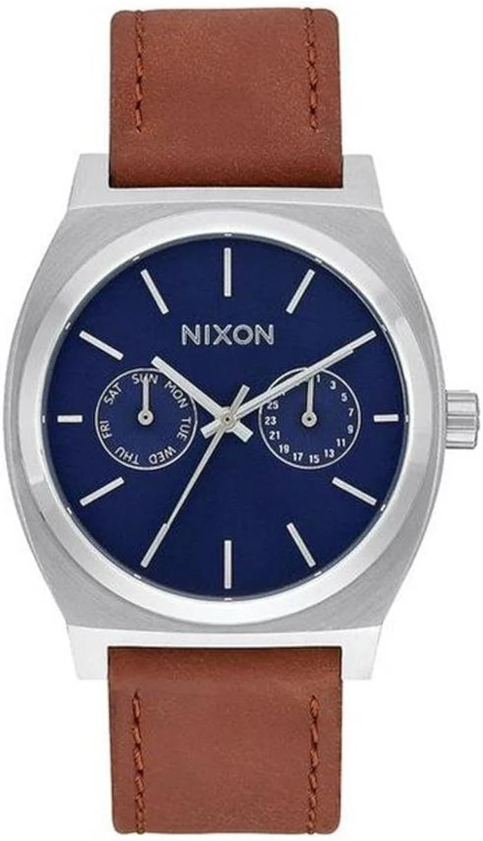 NIXON ANALOGUE QUARTZ WATCH WITH LEATHER STRAP A9272307
