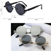 Steampunk glasses new fashion round sunglasses retro glasses trendy sunglasses for men and women-3PCS