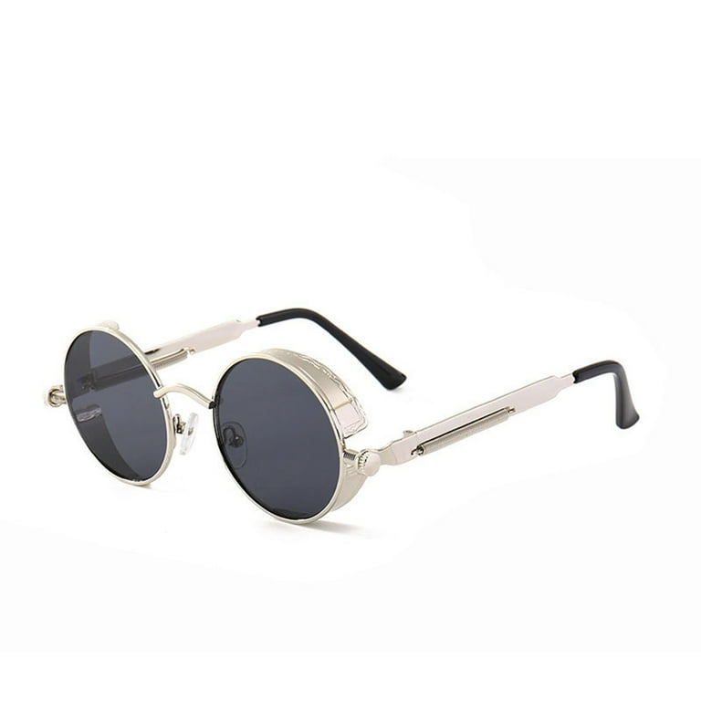 Steampunk glasses new fashion round sunglasses retro glasses trendy sunglasses for men and women-3PCS
