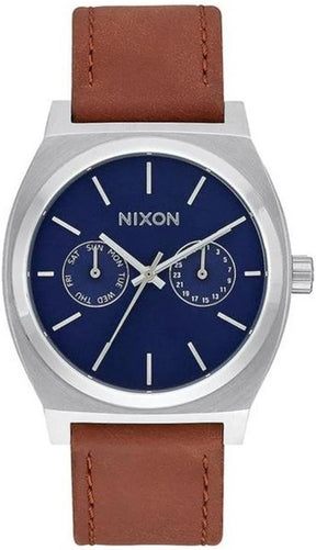 NIXON ANALOGUE QUARTZ WATCH WITH LEATHER STRAP A9272307