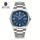 RUIGE New Men's Quartz Watch Stainless Steel Calendar Men's Fashion